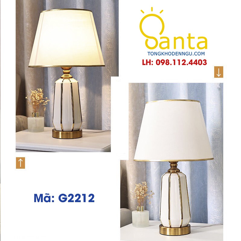 đèn ngủ để bàn thân gốm cao cấp G2212