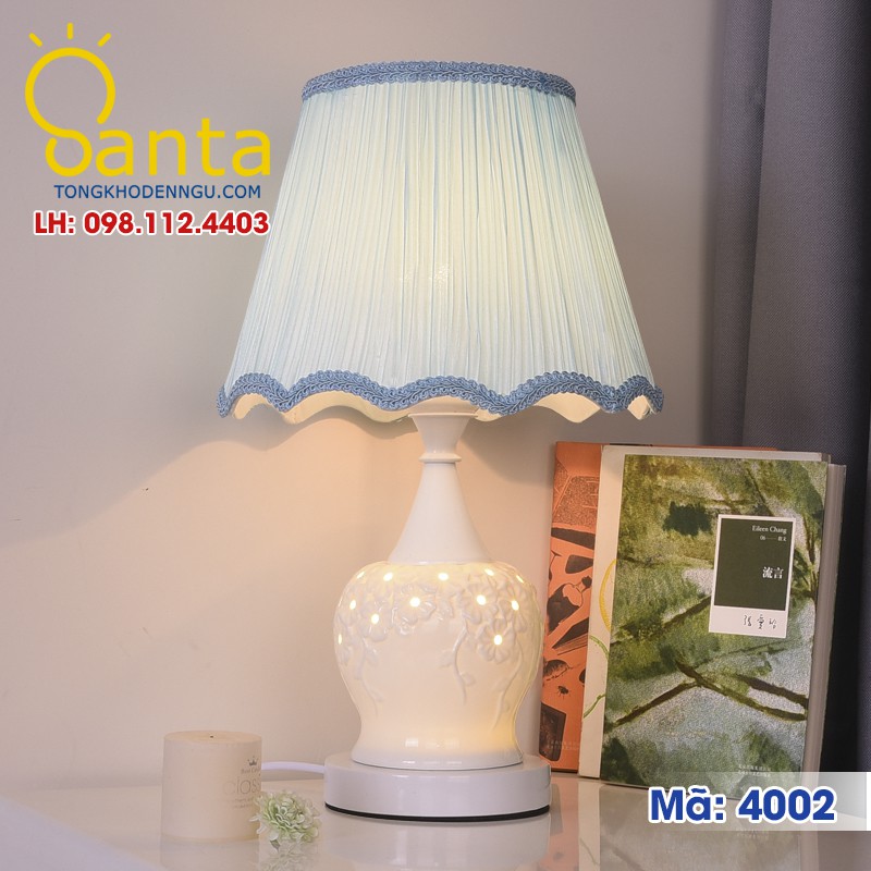 đèn bàn trang trí màu xanh 4002
