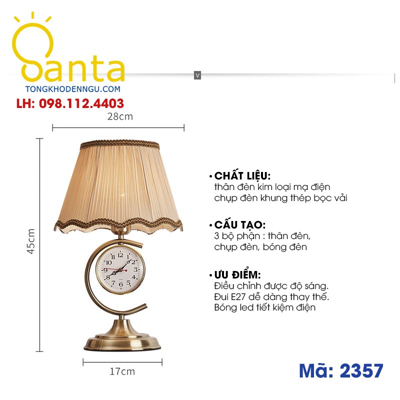 đèn ngủ để bàn cao cấp 2357