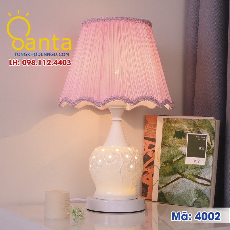 đèn bàn hiện đại màu hồng 4002
