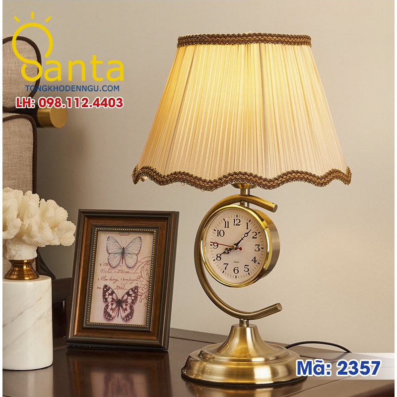 đèn ngủ có đồng hồ để bàn cao cấp 2357