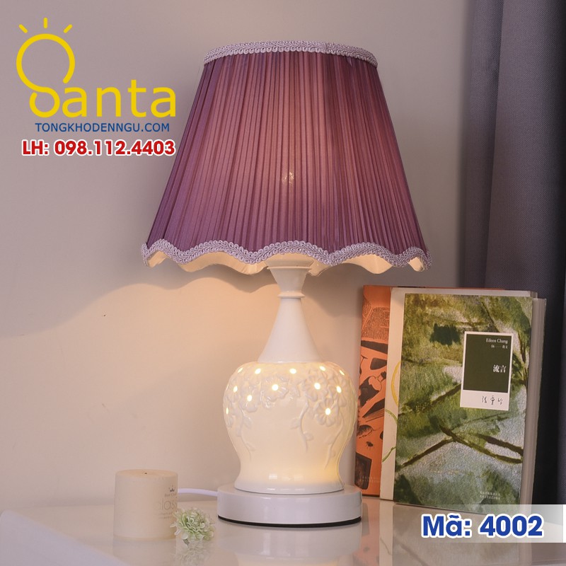 đèn ngủ để bàn màu tím 4002